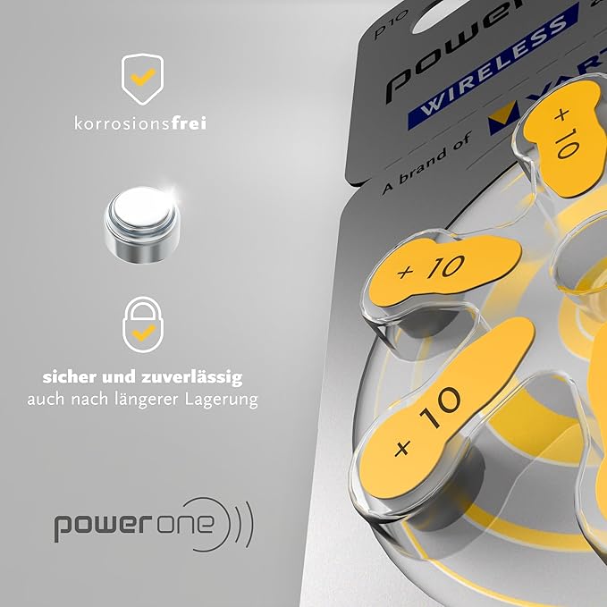 POWER ONE 10 SIZE HEARING AID BATTERIES (60 PCS PACK)