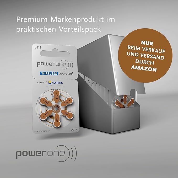 POWER ONE 312 SIZE HEARING AID BATTERIES (60 PCS PACK)