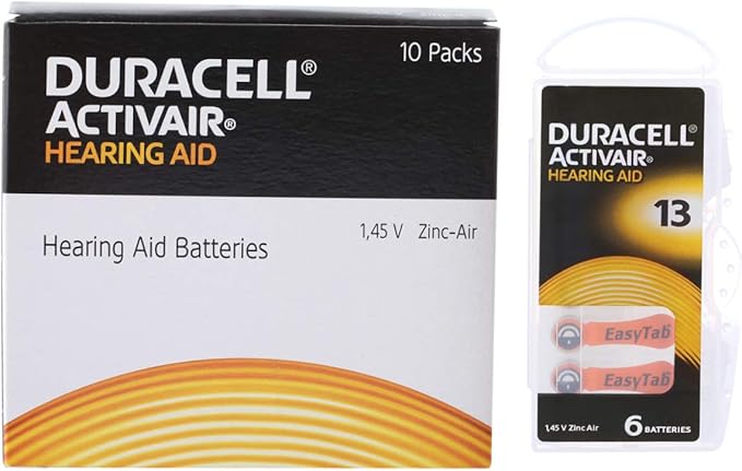 DURACELL ACTIVAIR SIZE 13 HEARING AID BATTERIES ( 60 PCS PACK)