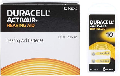 DURACELL ACTIVAIR SIZE 10 HEARING AID BATTERIES ( 60 PCS PACK)