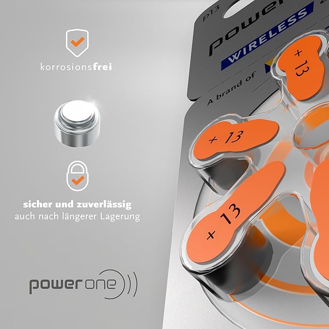 POWER ONE 13 SIZE HEARING AID BATTERIES (60 PCS PACK)