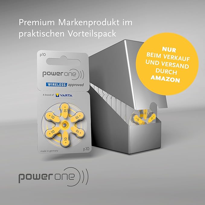 POWER ONE 10 SIZE HEARING AID BATTERIES (60 PCS PACK)