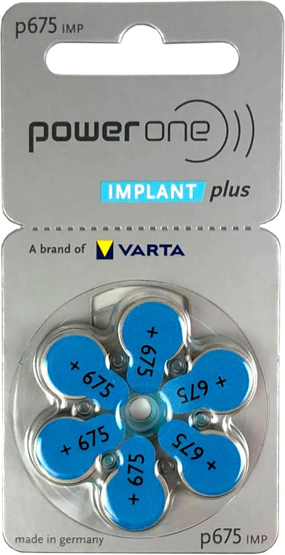 Power One 10 Packs (60 Batteries) Cochlear Implant Batteries! 60 Batteries