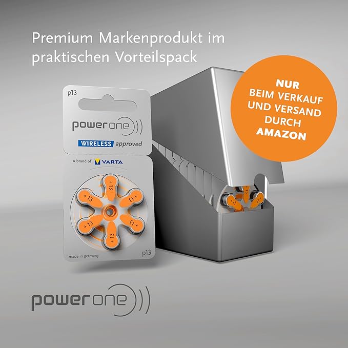 POWER ONE 13 SIZE HEARING AID BATTERIES (60 PCS PACK)